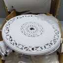 C/G Bistro Set 3 Piece Outdoor Cast Aluminum Patio Bistro Set with Umbrella Hole and Armrests,Outdoor Bistro Table Set,Patio Furniture Set Front Porch Set for Yard Garden Villa (White)