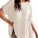 Women's Plus Size Summer Babydoll Tops, Casual Loose Fit Peplum Oversized Tunic Shirts XL