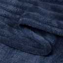 BEDELITE Fleece Throw Blanket for Couch 3D Ribbed Jacquard Soft and Warm Decorative Fuzzy Blanket Cozy, Fluffy, Plush Lightweight Navy Blue Throw Blankets for Bed, Sofa, 50x60 inches