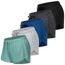 MCPORO Workout Yoga Running Shorts for Women Gym Athletic Activewear Black, Dark Grey, Light Grey, Dark Blue, Green Small 2 Pack