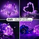 12 Pack Fairy Lights Battery Operated, 7ft 20 Mini LED Silver Wire Twinkle Lights for DIY, Parties, Wedding, Bedroom, Christmas Decoration (Purple)