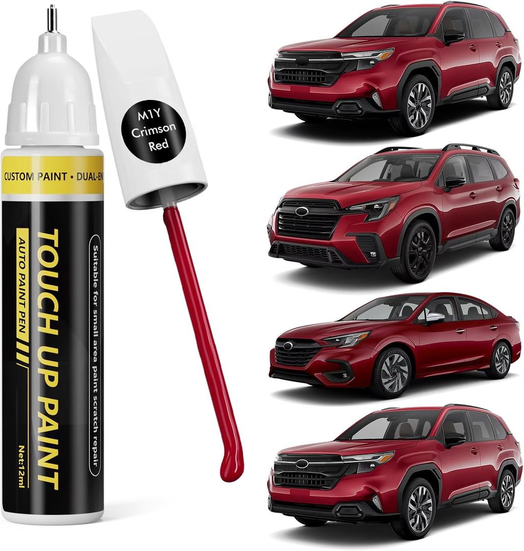 (Crimson Red(M1Y) Touch Up Paint for SUBARU, Car Paint Scratch Repair Kit, 2 in 1 Premium Scratch Remover Pen with Exact Color-Matched (Crimson Red (M1Y) for 2025 Outback/2024 Crosstek/2024 Ascent/2024 Impreza/2025 Legacy/2024 WRX/2024 BRZ)