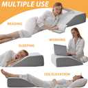 Bedluxe Leg Pillow Elevation Blood Circulation, Wedge Pillow for Legs Swelling, Leg Elevating Wedge Pillow for After Surgery, Foot Knee Pillow for Leg Rest, Sleeping, Memory Foam Top, 8in, White/Grey