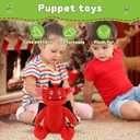 3 x Sew Butiful Red Monster Stuffed Animal Toy, Cute Plushies, Stuffed Bat Plush Gift for Kids, Boys, Girls, Children Birthday Christmas