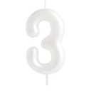 Hongplus Macaron Number 3 Birthday Candle  White Happy 3 Birthday Candles for Cake, Cake Topper Decorations for Girls Pastel Sweet 3 Birthday Party Decorations