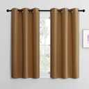 NICETOWN Gold Brown Sleek Blackout Curtains 48 inches Length for Small Windows, Noise Reducing and Block Draft Panels for Door Doorway Laundry Office Luxury Decor Theme (2 Panels, W42 inches Wide)