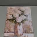 Bathroom Wall Art White Hydrangea Decor Flower Canvas Pictures Vintage Floral Painting for Bedroom Abstract Farmhouse Art Print for Dining Room Living Room Home Office Decorations 12x15 Inches