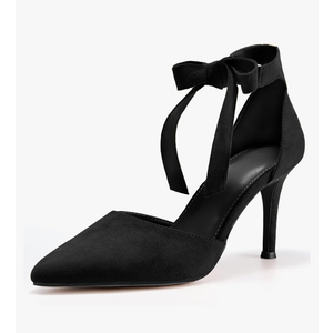 Womens High Heel Pointed Toe Pumps Ankle Tie Classic Office Special Dress Party Shoes, Size 9
