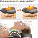 Upalled Cordless Heated Neck Massager Pillow for Pain Relief Deep Tissue, 3-in-1 Rechargeable Neck Cervical Traction Device with Heat, Massage, Electric Stretch, Ergonomic Neck Shoulder Relaxer, Grey