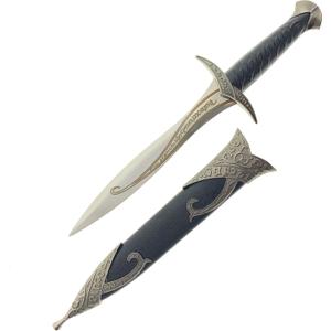 LKOQO 11" Fantasy Medieval Elvish Dagger. For Collection, Gift or Cosplay Renaissance Characters A Fair,Stainless Steel (Black)