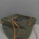 Waxed Canvas Handmade Hanging Planter for Indoor/Outdoor Plants, Hanging Basket Plant Holder Forest Green with Hook (Large 8")