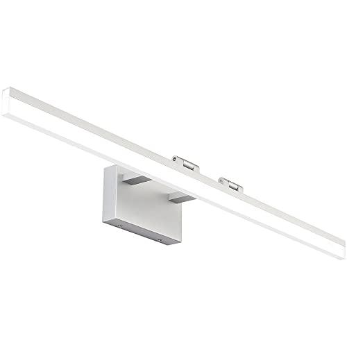 SOLFART Modern Bathroom Vanity Lights 40 inch Silver Finishing Aluminum with Acrylic Rotating Led Lights Over Mirror