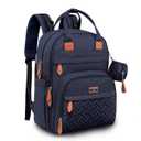 BabbleRoo Diaper Bag Backpack - Baby Essentials Travel Tote - Multi Function Water Resistant Diaper Bag, Travel Essentials Baby Bag with Changing Pad, Stroller Straps & Pacifier Case - Navy Blue (26L)