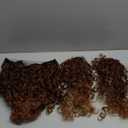 FLUFYMOOZ Clip in Hair Extensions, 18'' 4PC 100 Pure Protein Silk Curly Hair extension for Women Lace Weft Hairpiece Natural Soft and comfortable for Daily Use-Almond Brown with Cooper Red