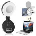 Selfie Light, Selfie Light for iPhone, Portable Phone Ring Light for Video Recording, Adjusted 4 Modes, Rechargeable Fill Light for Selfies, Photography, Makeup, Vlogs, TikTok, Video（Black）