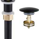 Wovier Matte Black Bathroom Sink Drain Without Overflow,Vessel Sink Lavatory Vanity Pop Up Drain Stopper,All Metal Rustproof Brass and 304 Stainless Steel