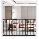 ALLAIBB Extra Wide Pressure Mounted Baby Gate Walk Through Child Kids Safety Toddler Tension White Long Large Pet Dog Gates with Extension for doorways Kitchen (57.48-62.20"/146-158cm, Black)