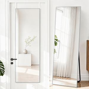 57x20" Full Length Mirror Over The Door or Freestanding/Wall Silver