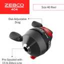 Zebco 404 Spincast Reel and Fishing Rod Combo, 6-Foot 2-Piece Fishing Pole, Size 40 Reel, Right-Hand Retrieve, Pre-Spooled with 15-Pound Zebco Line, Black/Red