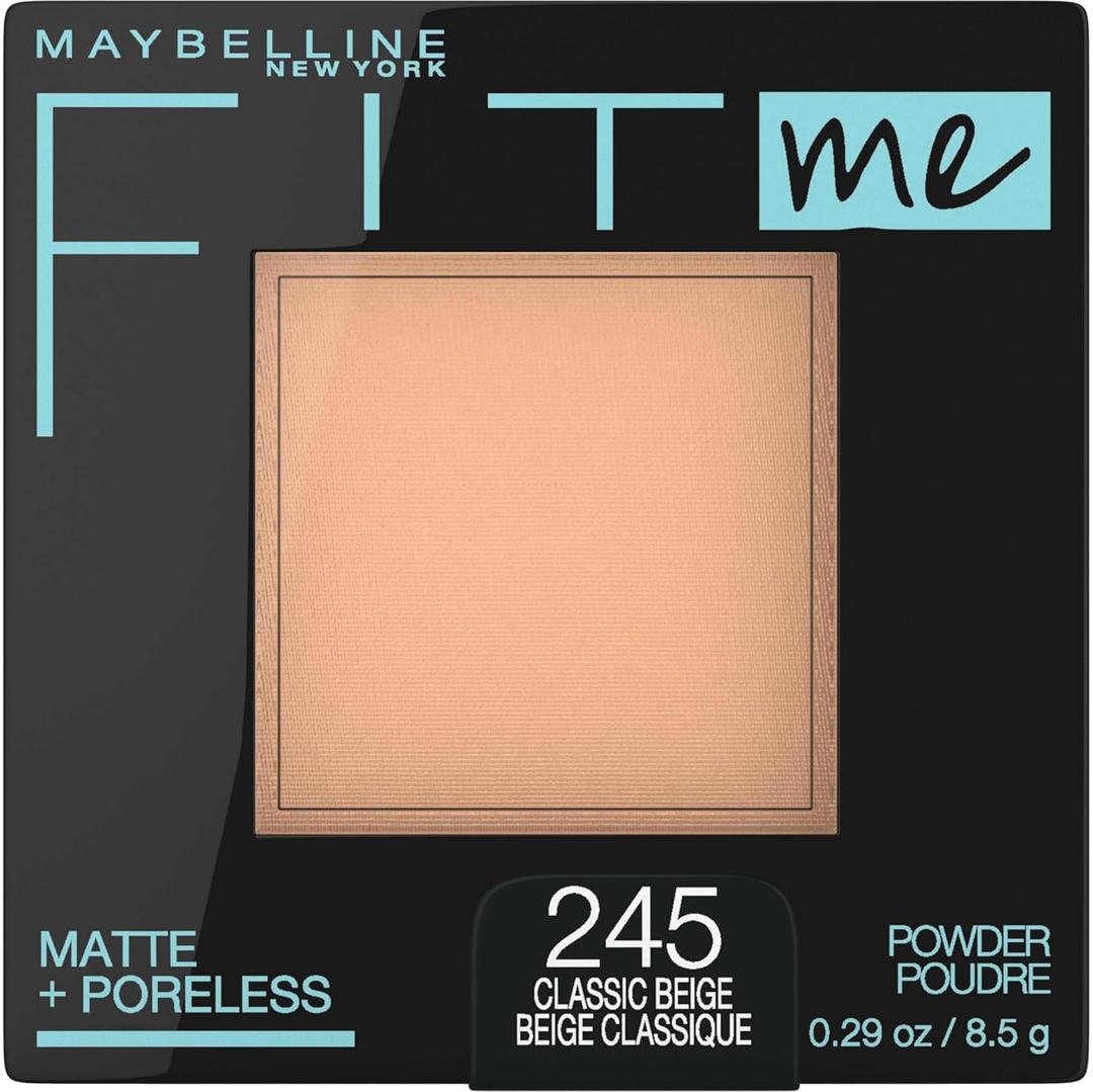 Maybelline Fit Me Matte + Poreless Pressed Face Powder Makeup & Setting Powder, Classic Beige, 1 Count (0.29 Ounce (Pack of 1))