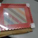 11x14 Picture Frame with Mat for 8x10, Wavy Edge Wooden Real Glass Photo Frame for Wall Hanging, Red, 1 Pack
