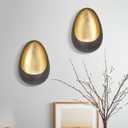 NativeSkins Ember Metal Wall Candle Sconce Set of Two Wall Candle Holders - Set of 2 Handcrafted Decorative Tea Light Sconces for Living Room Gold Tea Holder