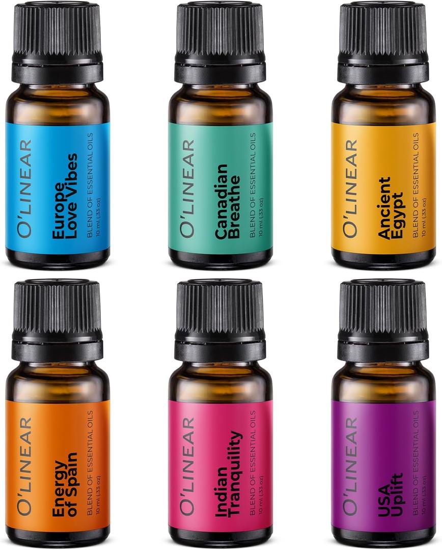 Scent of Adventure Essential Oils Set 6 Aromatherapy Diffuser Blends for Home Office Humidifier Car Fresheners Premium Grade Relaxation Scented Oil Diffuser Refill Essentials Pack Christmas Gift Set (10 Fl Oz (Pack of 6)