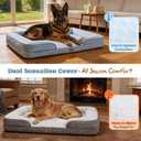 Orthopedic Extra Large Dog Bed with 2 Pack Removable Washable Covers - Soft Plush & Cooling Surface, Waterproof Dog Bed 44 Inch Pet Bed with Egg-Crate Foam and Non-Skid Bottom
