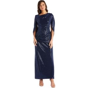 R&M Richards Womens Glamorous at Evening Cocktail Dress (22 W, Navy)