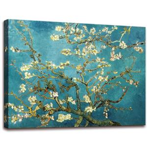 Vincent Van Gogh Canvas Wall Art, Almond Blossom Tree Classic Painting, Famous Artwork Picture Poster Print Wall Decor for Living Room Bedroom Office - 24"x36"