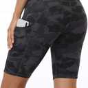 Oalka Women's Short Yoga Side Pockets High Waist Workout Running Shorts (S)