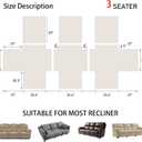 Waterproof Recliner Couch Covers Sofa Cover Recliner 3 Seater 76.8" | Light Gray 100% Waterproof Couch Cover for Recliner Sofa that Stay in Place with Elastic Straps Kids Dogs Pets