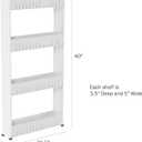 4-Tier Storage Organizer Rack - Plastic Rolling Cart for Office, Dorm, Bedroom, Bathroom, and Laundry Room Organizing by Lavish Home (White)