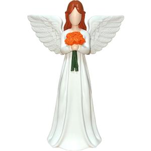 Angel Statue, Guardian Angel Figurine Handheld Flower for Women, Gift for Mothers Day, Birthday, Valentines Memorial & Sympathy, Home Decor Sculpture