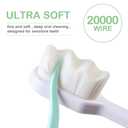 EasyHonor Extra Toothbrush for Sensitive Gums, Micro Fur Manual Toothbrush with 20000 Soft Floss Bristle for Pregnant Women, Elderly, Braces and Gum Recessions, Protect Fragile Gums (6 Pack, (white bristles))