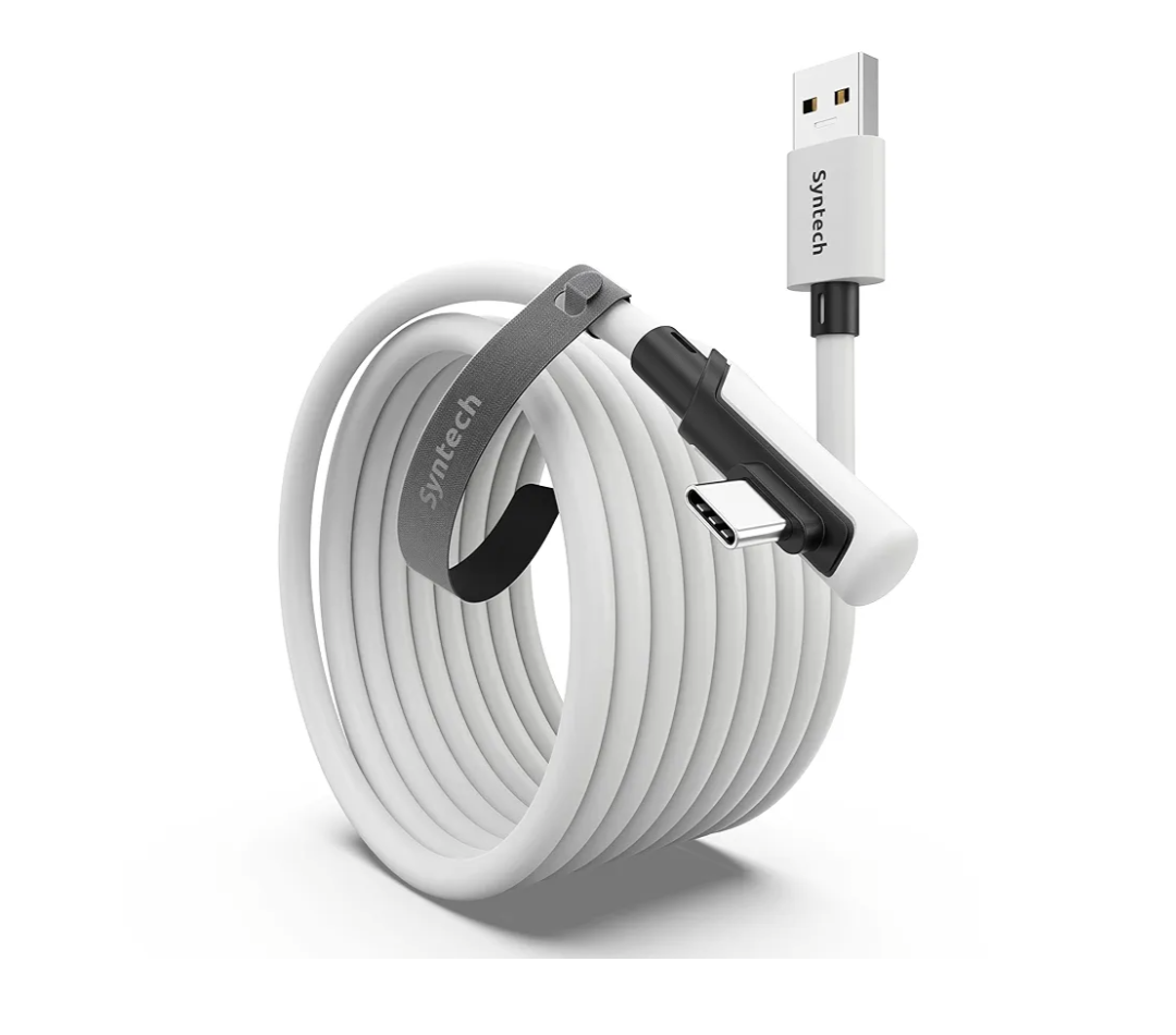 Syntech Link Cable 16FT for PCVR Compatible with Oculus/Quest 3/Meta Quest 3S, Quest2/Pro/Pico 4/Ultra Accessories and PC/SteamVR, High Speed PC Data Transfer, USB 3.0 to USB C Cable for VR Headset
