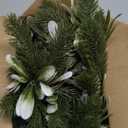 6.5FT Christmas Garland with Star Lights,Prelit Christmas Decorations,Lighted Garland with Battery Operated,Golden Flower Denser Realistic Gradient Xmas Greenery,Home Decor for Mantle Fireplace Table