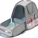 Collapsible Portable Cat Litter Box Standard for Travel Light Weight Leak-Proof，Sturdy，Prevent Litter Scatter Design Easy to Clean， Collapsible Travel Puppy Carrier，Portable Cat Playpen