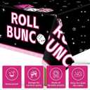 3Pcs Dice Party Tablecloth Pink and Black Dice Game Table Cover Plastic Rectangle Lets Roll Birthday Party Decorations for Game Night Casino Night Bachelorette Cocktail Card Game