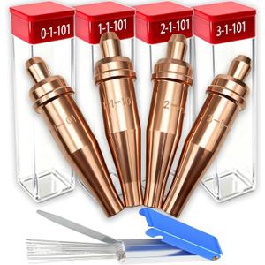 1-101 Acetylene Cutting Torch Tips for Victor Cutting Torch Kit with Torch Tip Cleaner, Cutting Torch Welding Nozzle 1-101 Series 0-1-101 1-1-101 2-1-101 3-1-101 Fits V-Style Heavy Duty Torch Tip