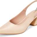 GENSHUO Women's Slingback Closed Toe Block Chunky Low Heel Pumps - 2.36 Inches Office Wedding Party Dress Shoes, Size: 8.5