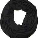 Wrapables Soft Jersey Knit Infinity Scarf (One Size, Black)
