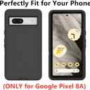 for Google Pixel 8A Case, Soft TPU Hard PC Heavy Duty Protective Case Shockproof Dustproof 3 in 1 Phone Cover for Google Pixel 8A Black