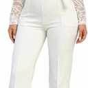 CHICME Womens Floral Lace Jumpsuit 2026 Deep V-Neck Casual Long Sleeve Ovearalls with Belt Pant Side Pockets L