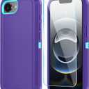 ONOLA Compitable with iPhone 16e Case & iPhone 17e Case with HD Screen Protector, [2 in 1 ] Heavy Duty Protection Phone Case for iPhone 16e /17e 6.1" (Purple SkyBlue)