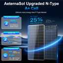 Solar Panels, 200w bifacial n Type 18bb A+ Grade Solar Module IP68 Waterproof 25% high Efficiency Solar Cell 200 watt Solar Panel 12v for Off Grid RV Boat Rooftop Camper (200W Bifacial)