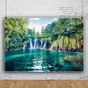 12x10ft Nature Green Jungle Waterfall Backdrop Woodland Spring Summer Forest Lake Mountain River Wedding Photography Background Rustic Natural Landscape Outdoor Video Shoot Vinyl Studio Props