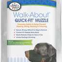 Four Paws Walk-About Quick-Fit Adjustable Dog Muzzle for Large Dogs, Washable & Breathable, Black, 1 Count
