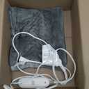 GENIANI Electric Heating Pad for Back Pain & Cramps Relief, Electric Throw, Auto Shut Off, Machine Washable, Moist Heat Pad for Neck & Shoulder - Mothers Day Gifts, Extra Large 24x12 (Chinchilla Gray/Gray)