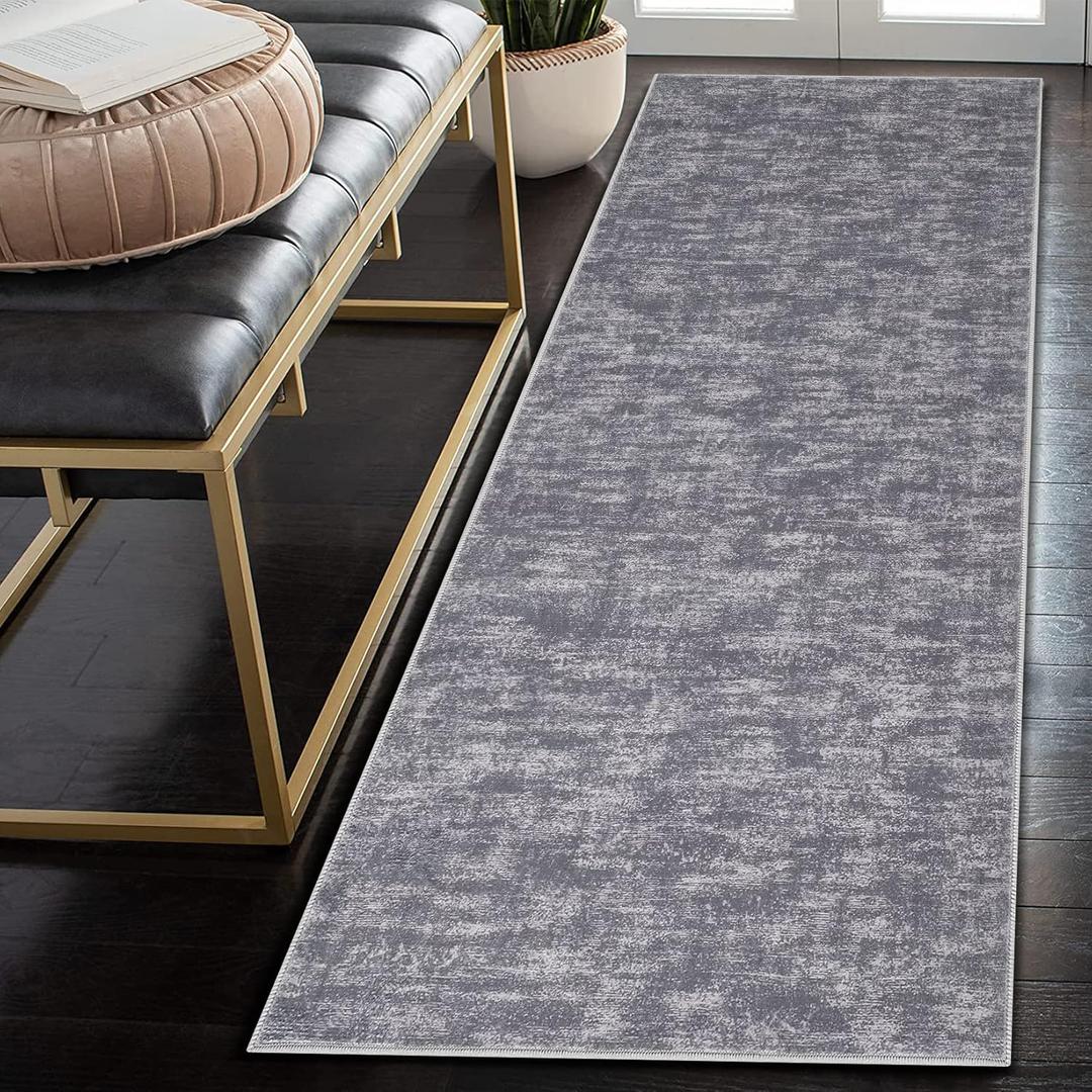 GAOMON Solid Runner Rug 2x6 Machine Washable for Kitchen, Long Hallway, Modern Indoor Living Room, Bedroom, Laundry - Grey